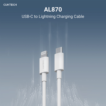 สายชาร์จ CUKTECH รุ่น AL870  USB-C to Lightning  สีขาว 1 เมตร รองรับมาตรฐาน MFI_1